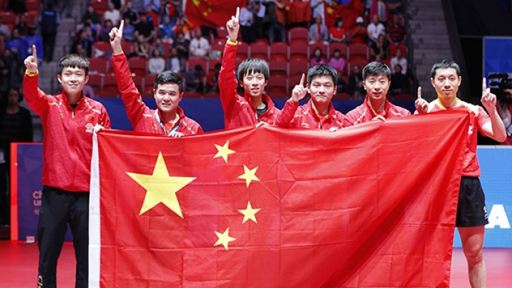 Мужская сборная Китая в девятый раз выиграла командный ЧМ по настольному теннису