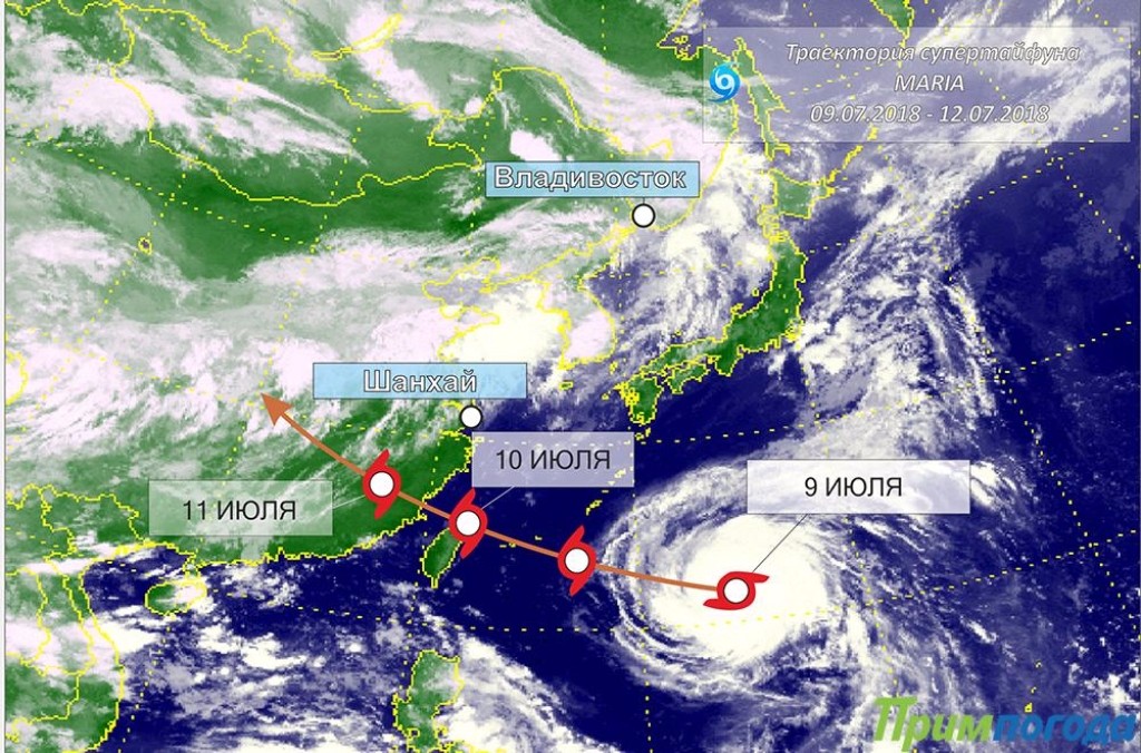 Китай готовится к супертайфуну «Мария»