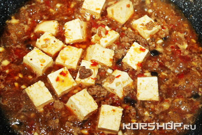 Китайское блюдо Mapo Doufu тофу, Mapo-тофу. Рецепт