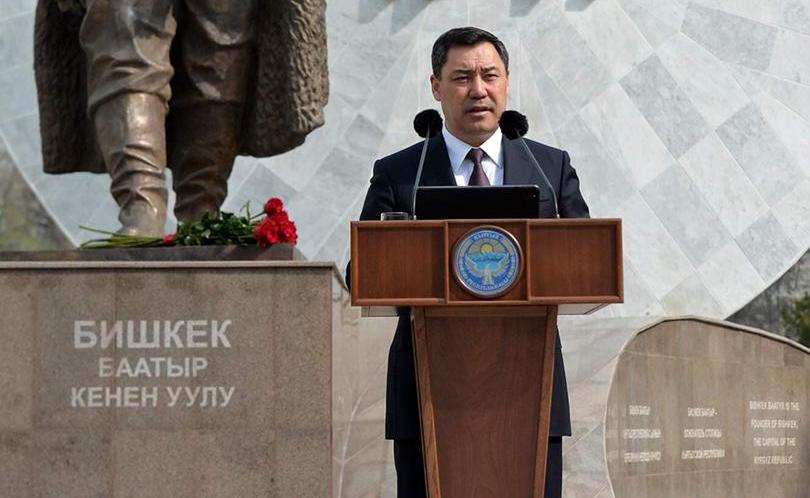 Садыр Жапаров принял участие в открытии памятника Бишкеку баатыру