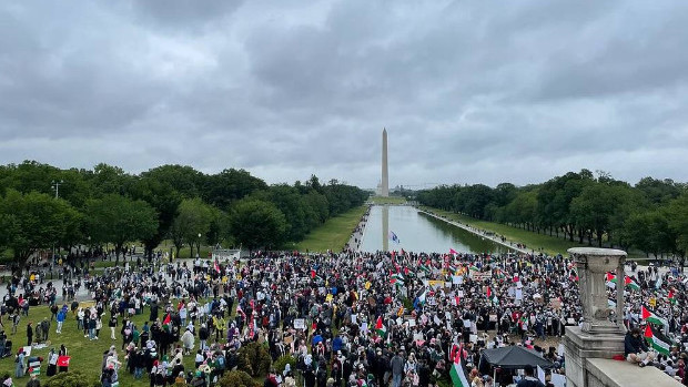 В центре Вашингтона собрались около 2 тыс. человек, требуя ввести санкции против Израиля